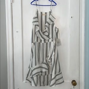 Altar’d state black/white striped ruffled dress